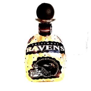 Baltimore Ravens Designer Glass Bottle w/ Lights *Unique Gift Idea